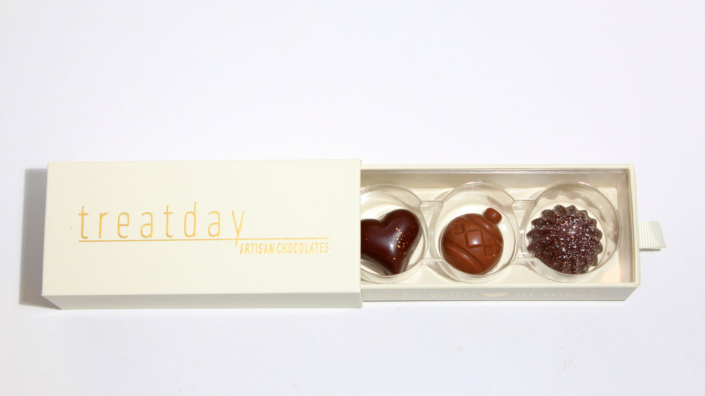 Artisan Chocolate Box | Holiday Ornament Box | 3 Piece Box