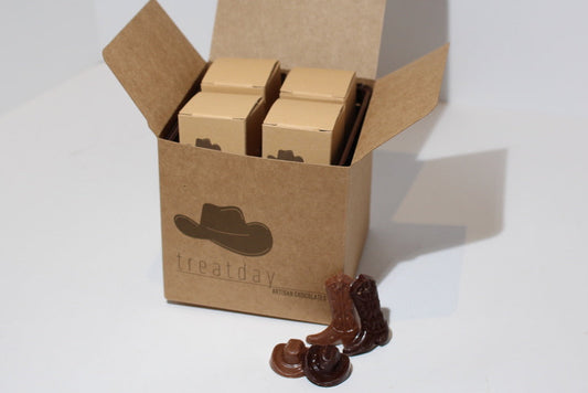 Artisan Chocolate Hats & Boots | 8 Pack of Mini Chocolate Hat & Boot Boxes