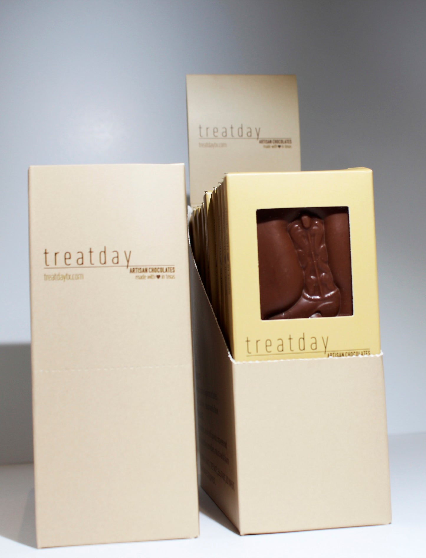 Artisan Chocolate Bar Case of 10 | Milk Chocolate Cowboy Boot Bar