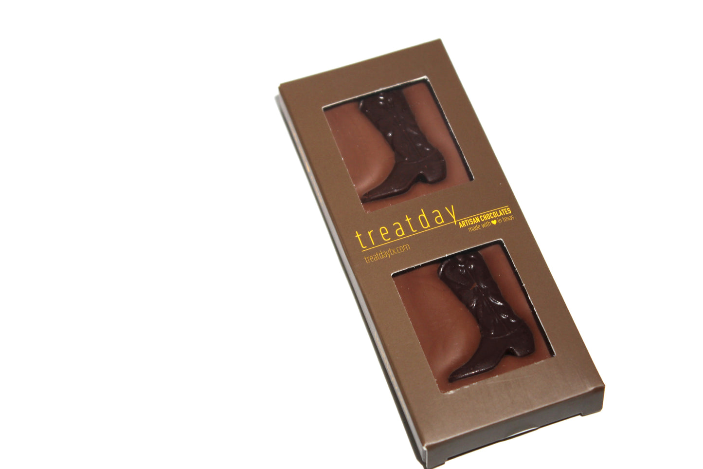 Artisan Chocolate Bar Case of 10 | Milk and Dark Chocolate Cowboy Boot Bar